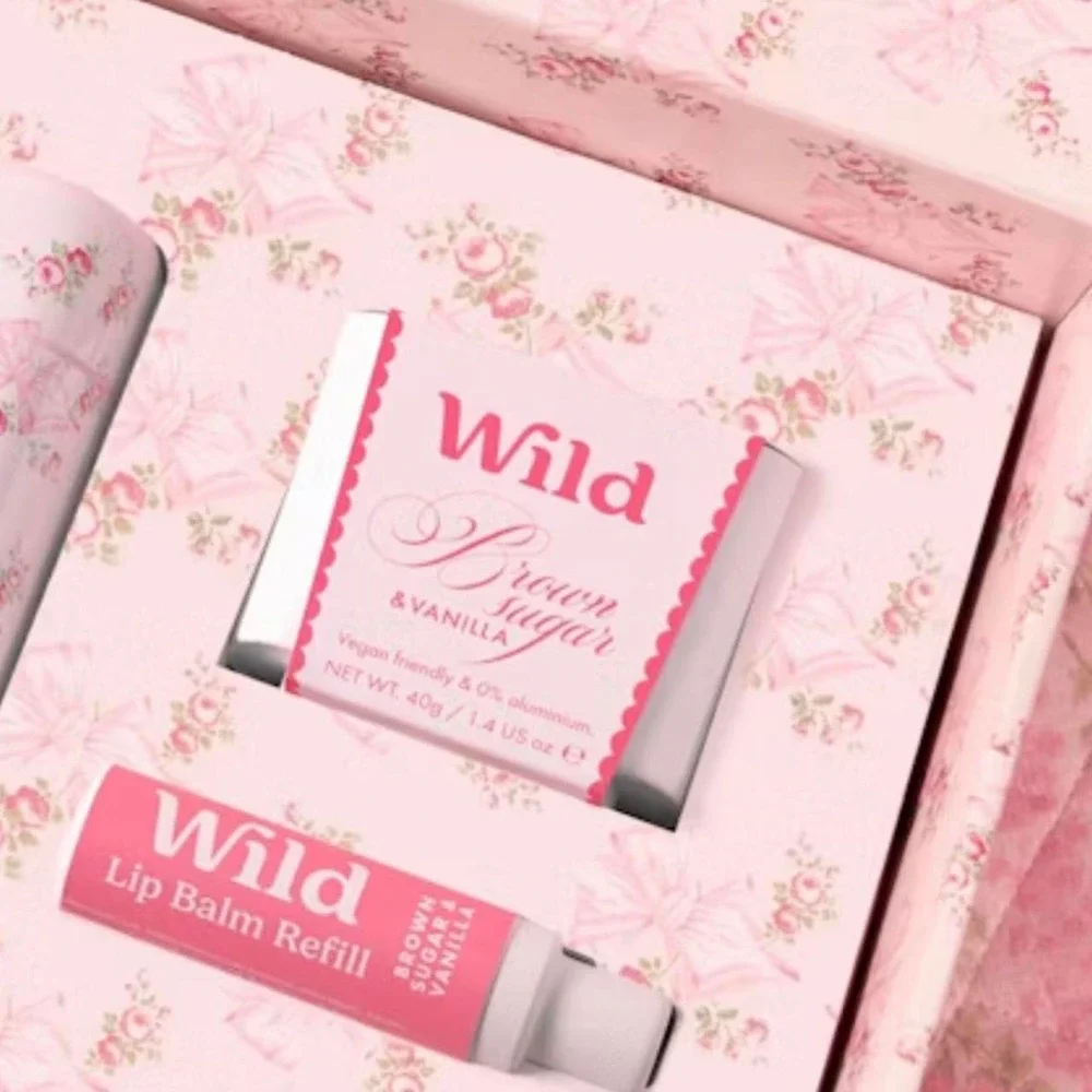 Wild x Loveshackfancy refillable b sugar & vanilla lip balm & deodorant gift set